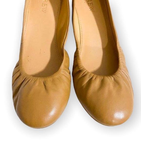J. Crew Factory Anya Camel Leather Ballet Flats, 7 - Picture 4 of 8
